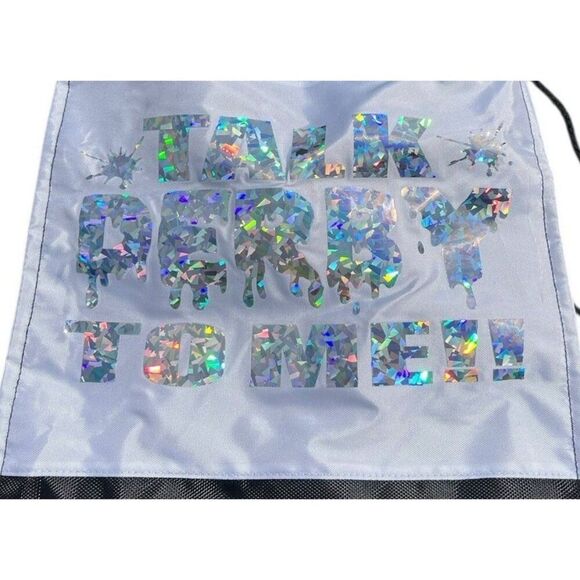 Talk Derby to Me Black Drawstring Backpack Bag New Roller Derby Kentucky Derby - Picture 2 of 4
